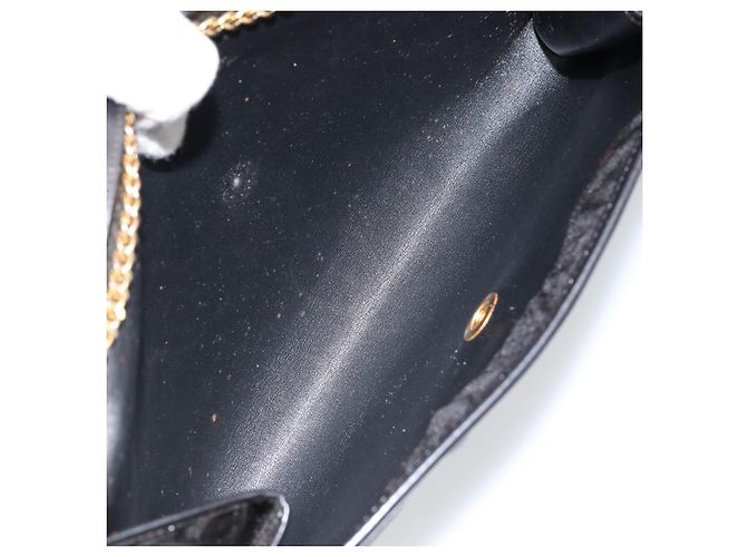 Borsa a spalla con catena Christian Dior in nylon nero e oro Auth yk19698 D'oro - vista 12