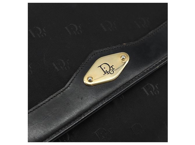 Borsa a spalla con catena Christian Dior in nylon nero e oro Auth yk19698 D'oro - vista 18
