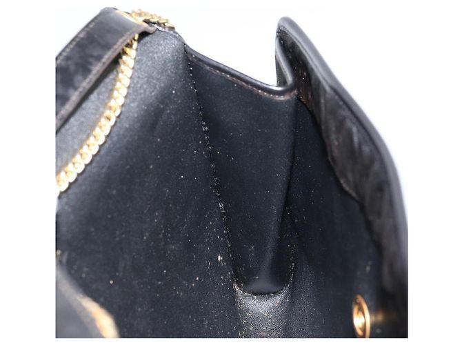 Borsa a spalla con catena Christian Dior in nylon nero e oro Auth yk19698 D'oro - vista 19
