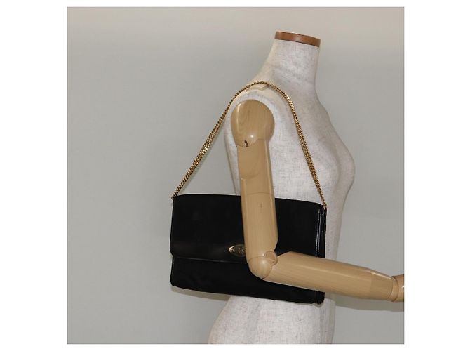 Borsa a spalla con catena Christian Dior in nylon nero e oro Auth yk19698 D'oro - vista 21