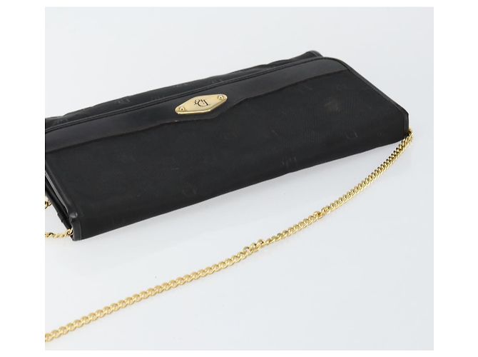 Borsa a spalla con catena Christian Dior in nylon nero e oro Auth yk19698 D'oro - vista 6