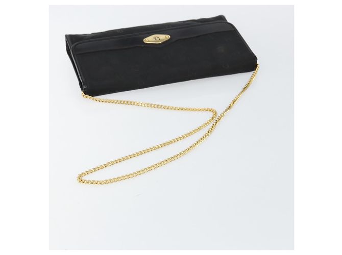 Borsa a spalla con catena Christian Dior in nylon nero e oro Auth yk19698 D'oro - vista 7