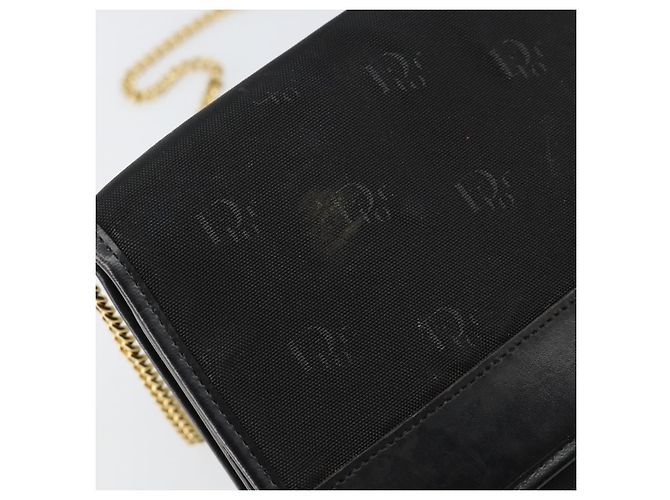 Borsa a spalla con catena Christian Dior in nylon nero e oro Auth yk19698 D'oro - vista 9