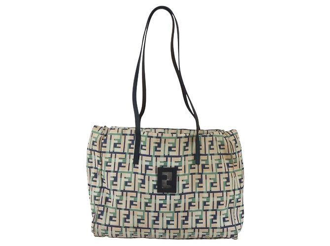FENDI Zucca Canvas Tote Bag Navy Auth 147615 Marineblau - Ansicht 13