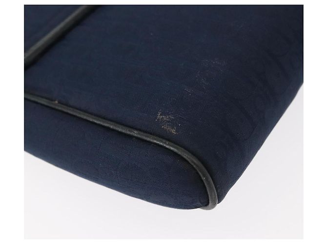 Borsa a Spalla in Tela Trotter Christian Dior Blu Navy Oro Auth bs30159 D'oro - vista 15