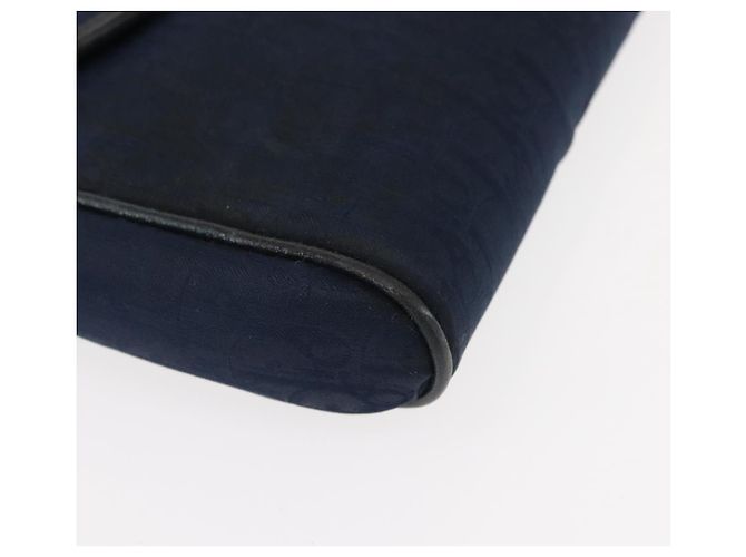 Borsa a Spalla in Tela Trotter Christian Dior Blu Navy Oro Auth bs30159 D'oro - vista 9
