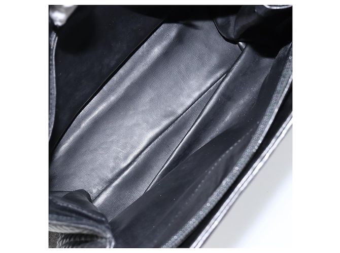 BALLY Borsa a Mano in Pelle Nera e Oro Auth BA7018 Nero D'oro - vista 10