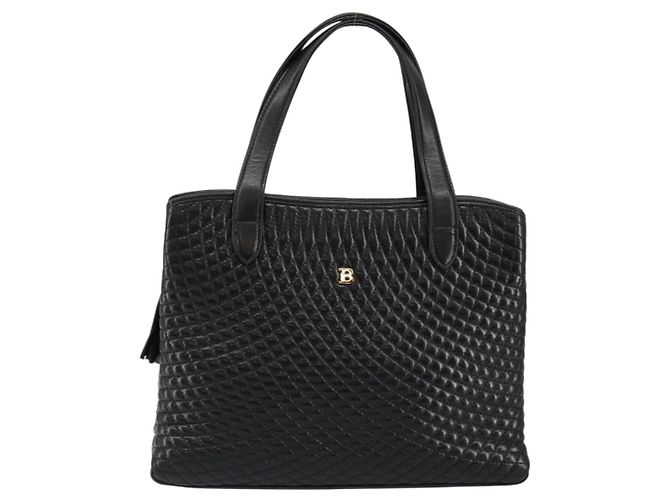 BALLY Borsa a Mano in Pelle Nera e Oro Auth BA7018 Nero D'oro - vista 13