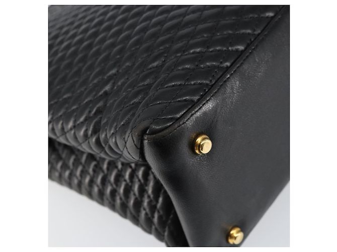 BALLY Borsa a Mano in Pelle Nera e Oro Auth BA7018 Nero D'oro - vista 17