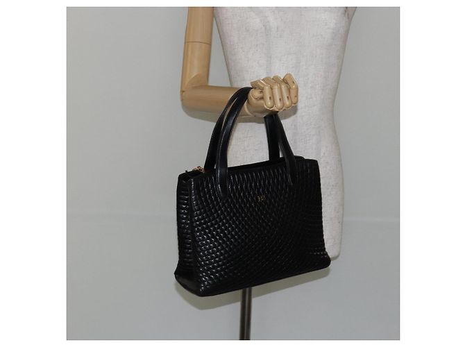 BALLY Borsa a Mano in Pelle Nera e Oro Auth BA7018 Nero D'oro - vista 23