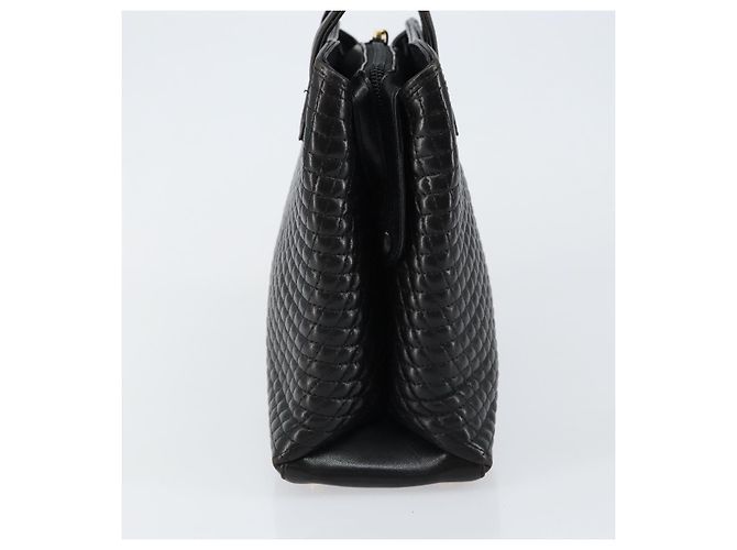 BALLY Borsa a Mano in Pelle Nera e Oro Auth BA7018 Nero D'oro - vista 3