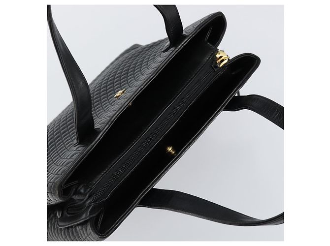 BALLY Borsa a Mano in Pelle Nera e Oro Auth BA7018 Nero D'oro - vista 6