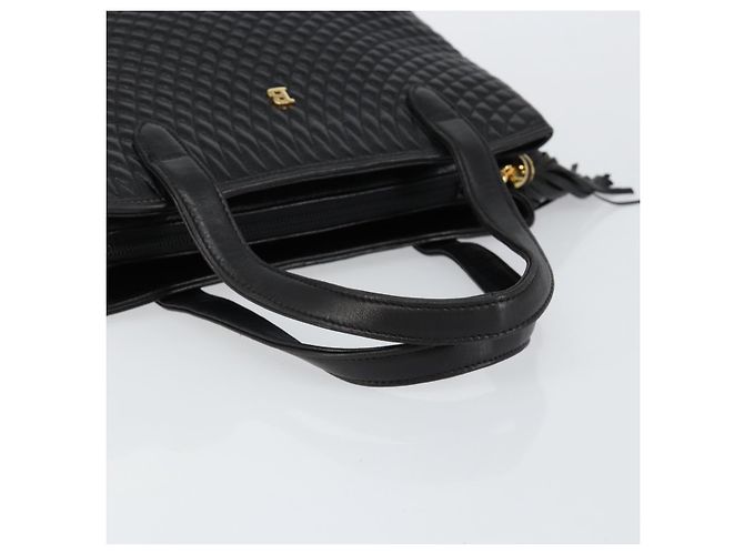 BALLY Borsa a Mano in Pelle Nera e Oro Auth BA7018 Nero D'oro - vista 7