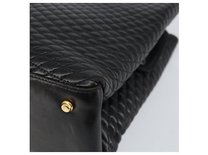 BALLY Borsa a Mano in Pelle Nera e Oro Auth BA7018 Nero D'oro - vista 8