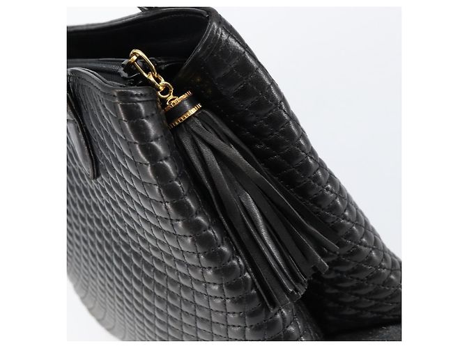 BALLY Borsa a Mano in Pelle Nera e Oro Auth BA7018 Nero D'oro - vista 9