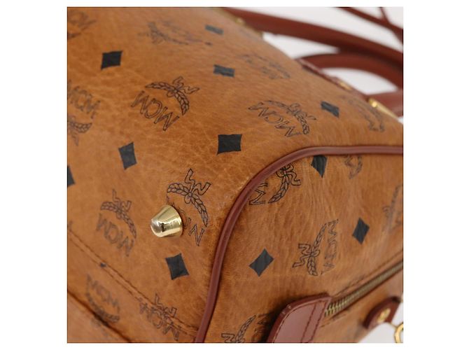 Borsa MCM Vicetos Logogram PVC 2 in 1 Marrone Oro Auth BA5195 D'oro - vista 15