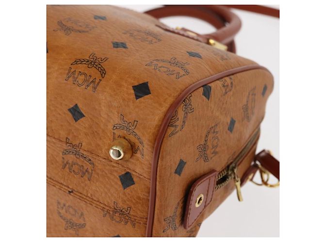 Borsa MCM Vicetos Logogram PVC 2 in 1 Marrone Oro Auth BA5195 D'oro - vista 17