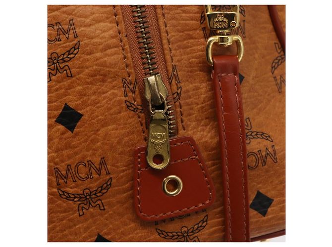 Borsa MCM Vicetos Logogram PVC 2 in 1 Marrone Oro Auth BA5195 D'oro - vista 18