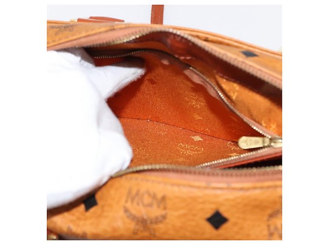Borsa MCM Vicetos Logogram PVC 2 in 1 Marrone Oro Auth BA5195 D'oro - vista 22
