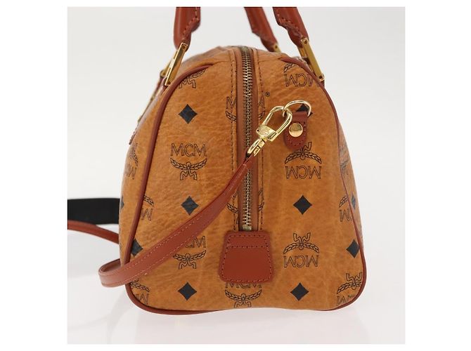 Borsa MCM Vicetos Logogram PVC 2 in 1 Marrone Oro Auth BA5195 D'oro - vista 3