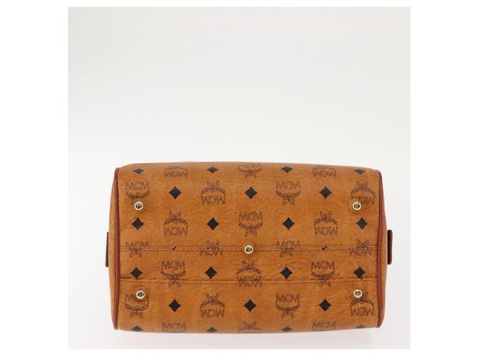 Borsa MCM Vicetos Logogram PVC 2 in 1 Marrone Oro Auth BA5195 D'oro - vista 5