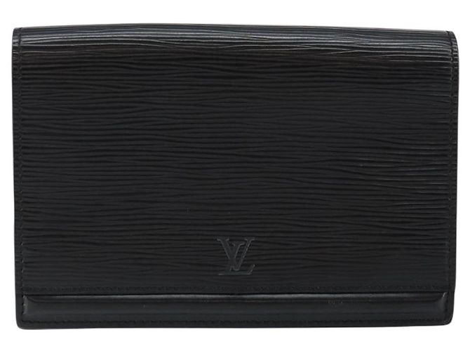 LOUIS VUITTON Epi Pochette Cintura Borsa a Vita Nera M52602 LV Auth ep11253 - vista 13