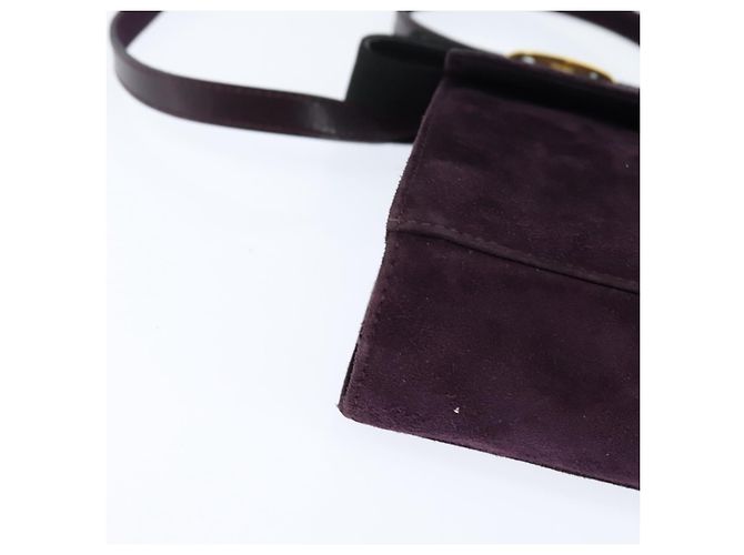 Borsa a mano Vala in suede 2 in 1 Salvatore Ferragamo Viola Oro Auth bs30438 D'oro Porpora - vista 12