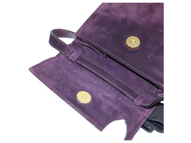 Borsa a mano Vala in suede 2 in 1 Salvatore Ferragamo Viola Oro Auth bs30438 D'oro Porpora - vista 16