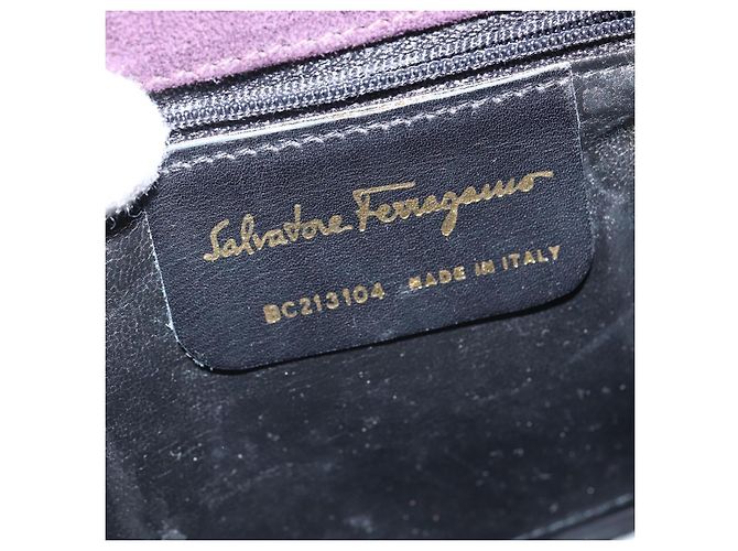 Borsa a mano Vala in suede 2 in 1 Salvatore Ferragamo Viola Oro Auth bs30438 D'oro Porpora - vista 17