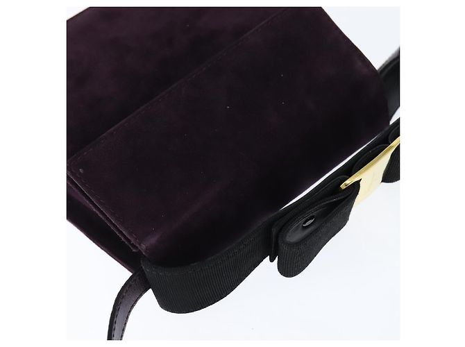 Borsa a mano Vala in suede 2 in 1 Salvatore Ferragamo Viola Oro Auth bs30438 D'oro Porpora - vista 6