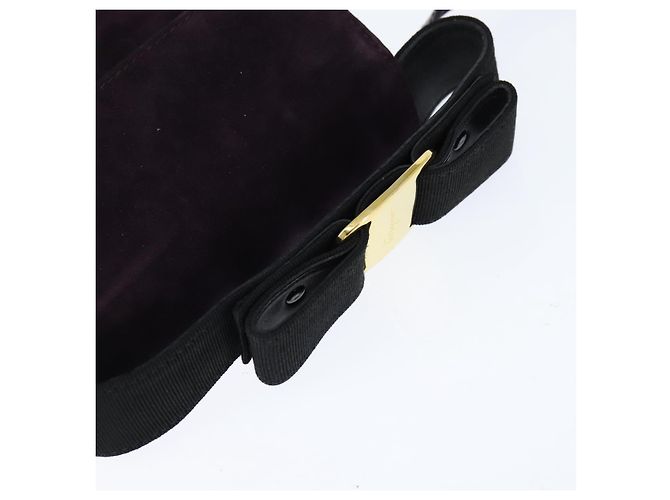 Borsa a mano Vala in suede 2 in 1 Salvatore Ferragamo Viola Oro Auth bs30438 D'oro Porpora - vista 7