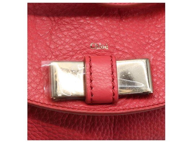 Chloé Borsa a Mano Chloe Lily in Pelle 2 in 1 Rosa Argento Auth BA7367V - vista 16