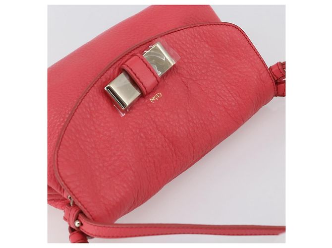 Chloé Borsa a Mano Chloe Lily in Pelle 2 in 1 Rosa Argento Auth BA7367V - vista 6