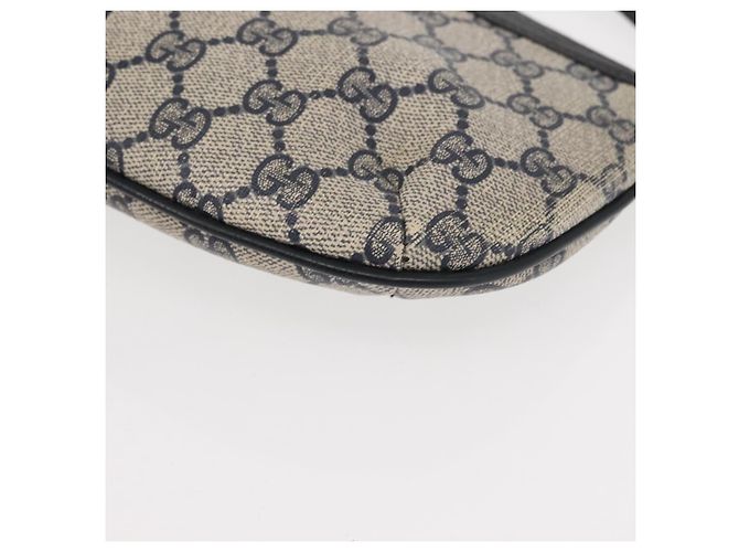 Gucci Borsa a Spalla GG Supreme in PVC Pelle Blu Navy Oro 904 02 020 Auth gh1135 D'oro - vista 11