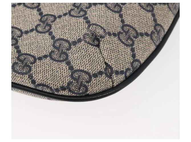 Gucci Borsa a Spalla GG Supreme in PVC Pelle Blu Navy Oro 904 02 020 Auth gh1135 D'oro - vista 12