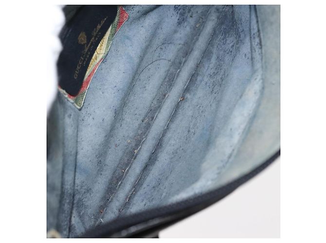 Gucci Borsa a Spalla GG Supreme in PVC Pelle Blu Navy Oro 904 02 020 Auth gh1135 D'oro - vista 18