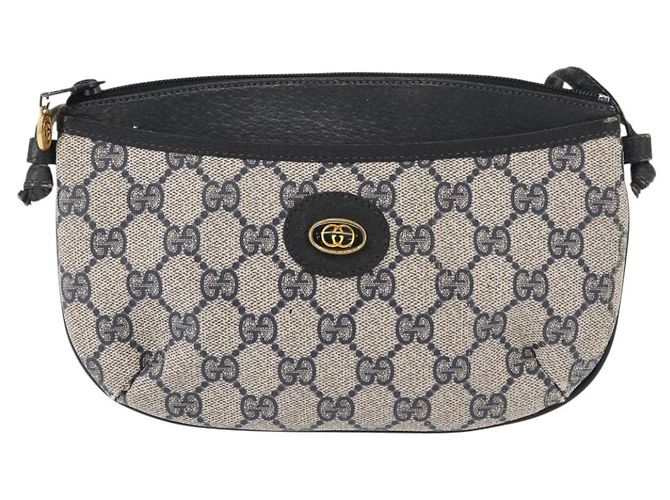 Gucci Borsa a Spalla GG Supreme in PVC Pelle Blu Navy Oro 904 02 020 Auth gh1135 D'oro - vista 2