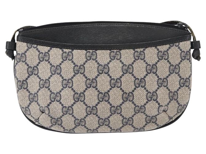 Gucci Borsa a Spalla GG Supreme in PVC Pelle Blu Navy Oro 904 02 020 Auth gh1135 D'oro - vista 3