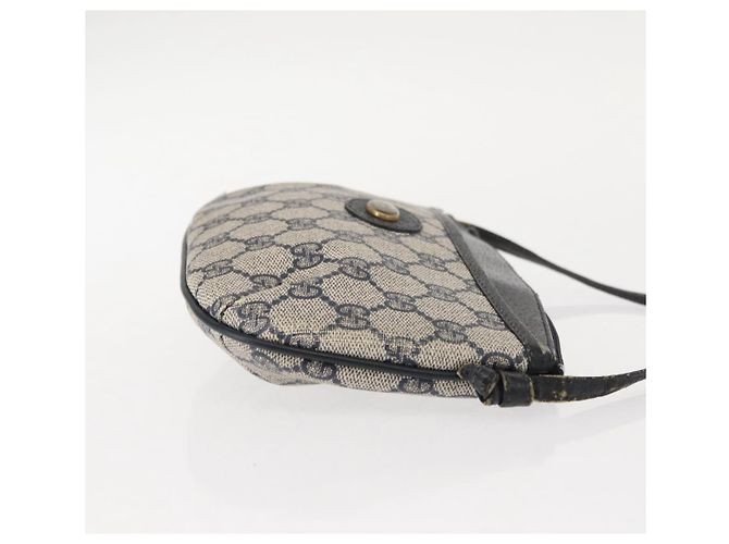 Gucci Borsa a Spalla GG Supreme in PVC Pelle Blu Navy Oro 904 02 020 Auth gh1135 D'oro - vista 4