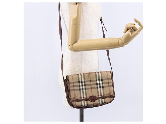 Autre Marque Borsa a Spalla Burberrys Nova Check PVC Beige Oro Auth 147010 D'oro - vista 21