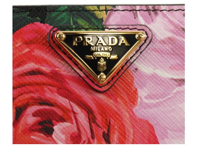 PRADA Bifold Wallet Leather Pink Auth 136570V - view 12