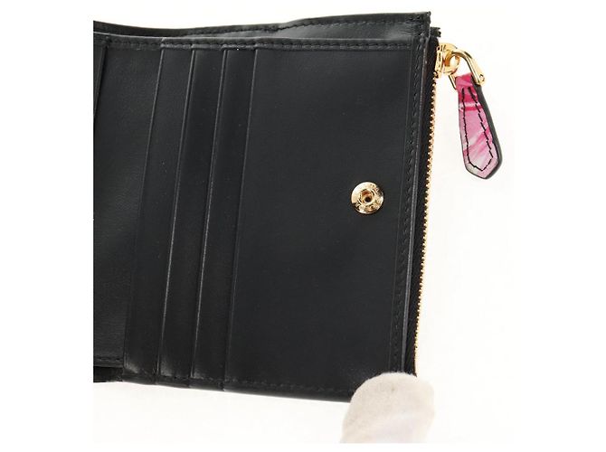 PRADA Bifold Wallet Leather Pink Auth 136570V - view 16