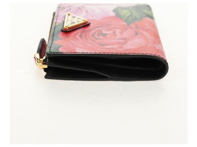 PRADA Bifold Wallet Leather Pink Auth 136570V - view 4