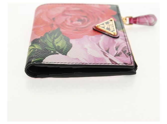PRADA Bifold Wallet Leather Pink Auth 136570V - view 5