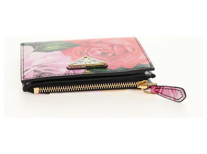 PRADA Bifold Wallet Leather Pink Auth 136570V - view 6