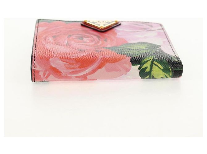 PRADA Bifold Wallet Leather Pink Auth 136570V - view 7