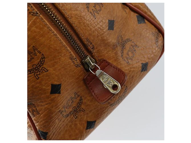 Borsa Boston MCM Logogram Vicetos in pelle PVC marrone e oro Auth gh1076 D'oro - vista 16