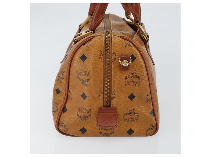 Borsa Boston MCM Logogram Vicetos in pelle PVC marrone e oro Auth gh1076 D'oro - vista 5
