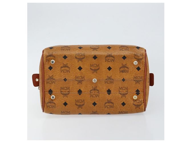 Borsa Boston MCM Logogram Vicetos in pelle PVC marrone e oro Auth gh1076 D'oro - vista 9