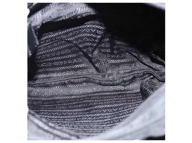 Borsa a Spalla PRADA Nylon Nero Argento Autentica am9553 - vista 17